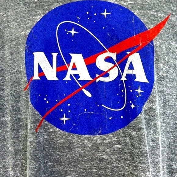 Fifth Sun -NASA Retro Graphic Logo Short Sleeve T Shirt Gray Burnout Size Medium - Picture 4 of 11